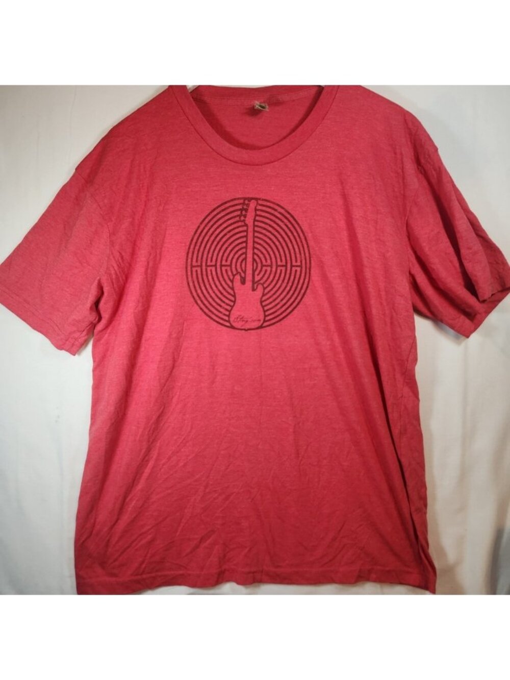 Royal Apparel Sting Bass Guitar Labyrinth Graphic T-Shirt Red XL USA Made